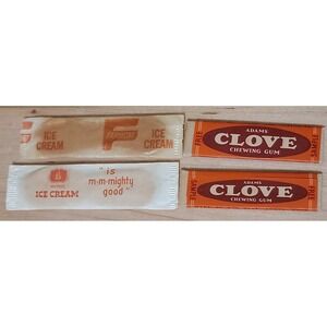 Vintage Beatrice Fairmont Ice Cream Spoons & Adams Clove Chewing Gum Samples Lot